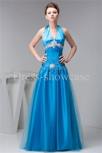 Floor-Length Silk-like Satin Prom Dress